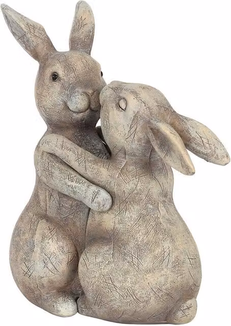Gloriously Good You Make My Heart Thump Bunny Ceramic Ornament in Grey