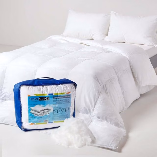 Homescapes Autumn Microfibre 10.5 Tog Duvet, White, Super King Size