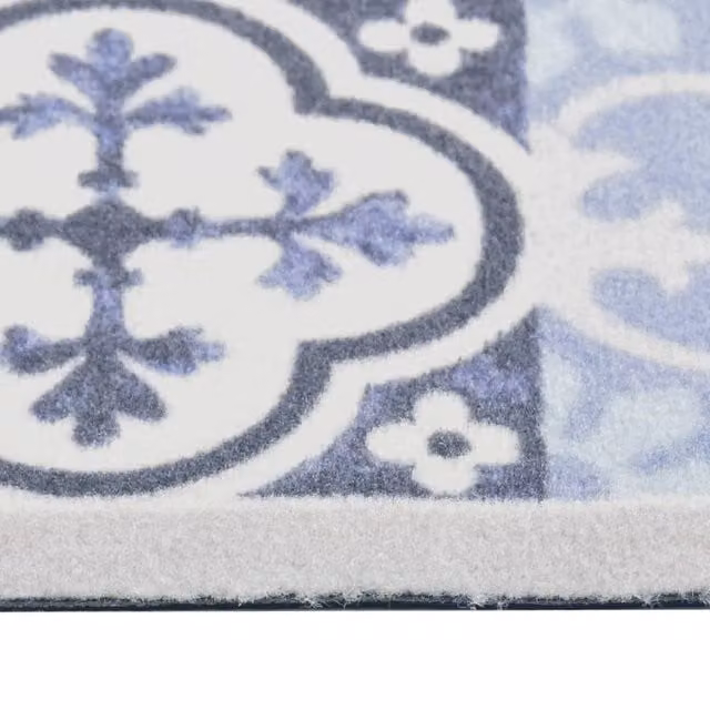 Berkfield Home Mosaic Washable Kitchen Carpet, Multicolour and Blue, W: 60 cm, L: 300 cm