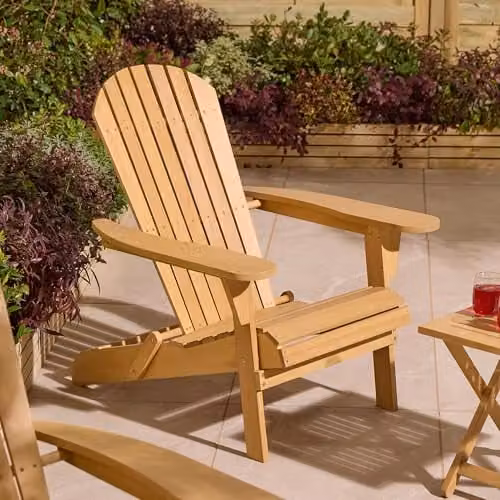 Rowlinson Sandown Folding Adirondack Chair in Sand Treated Hardwood