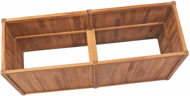 Berkfield Home Garden Raised Bed in Brown Solid Teak Wood, W/D/H: 150 x 50 x 70 cm