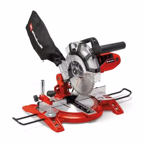Einhell Red 1600W Compound Mitre Saw with 5000rpm Cutting Speed and +/-45° Mitre Capability