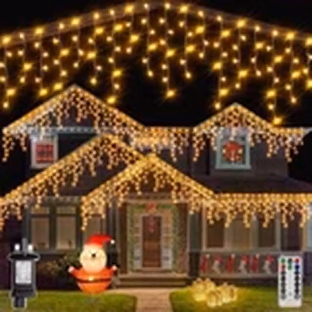 Havendro Warm White 800 LED Icicle Lights, 20m Connectable Outdoor Christmas Decor