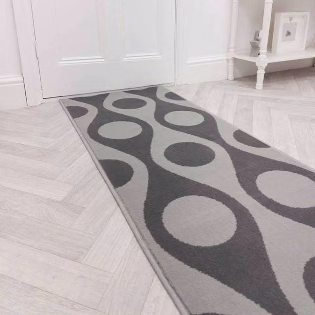 runrug Pop Hallway Carpet Runner Rug in Grey, W/D/H: 60 x 270 cm