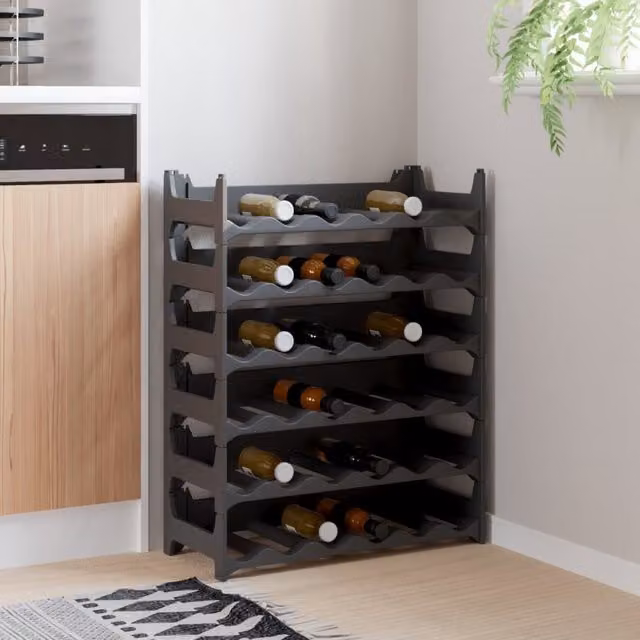 Berkfield Home Stackable Wine Rack for 36 Bottles in Matt Black