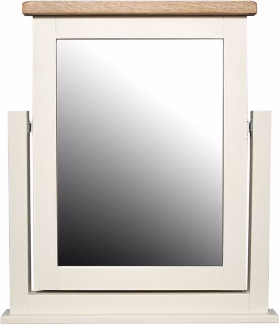 ELM Home and Garden White Painted Oak Tabletop Dressing Vanity Mirror