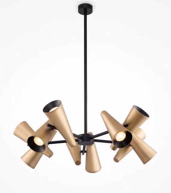 Maytoni Giro Modern 10 Light Multi Arm Pendant Light in Gold/Brass with GU10 Sockets