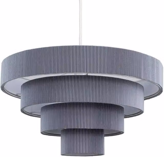 SPETLEK Grey Fabric Ceiling Light Shade with LED Bulb