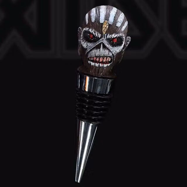 Nemesis Now Iron Maiden Book of Souls Bottle Stopper in Brown and Multicolour