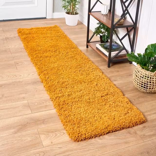 Bravich California Shaggy Rug in Yellow, W: 230 cm, D: 60 cm