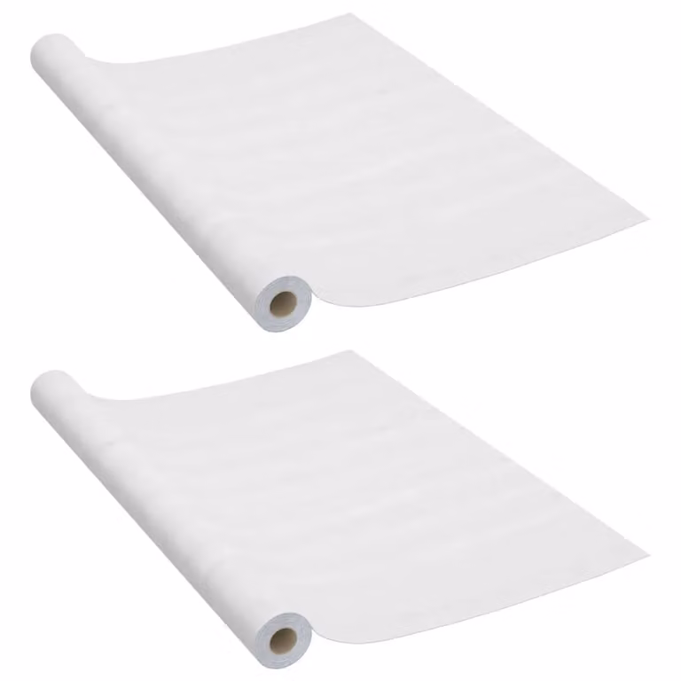 Berkfield Home Self-adhesive White Wood PVC Furniture Film, 2 Pack, W: 90 cm x L: 500 cm
