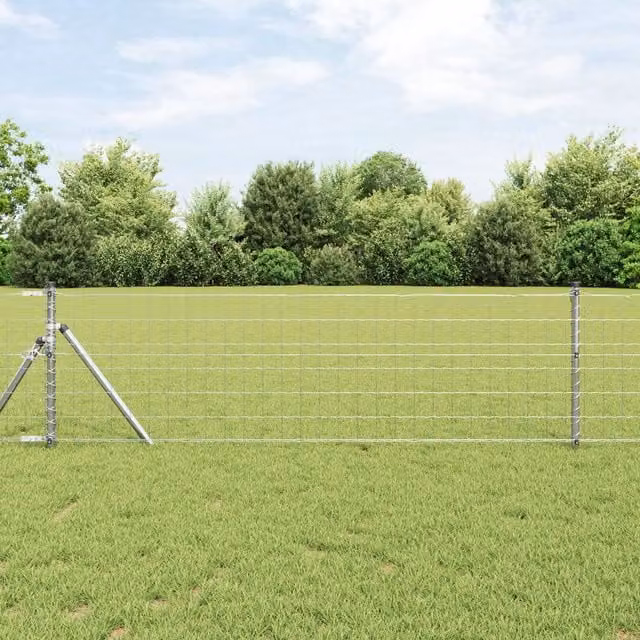 Berkfield Home Euro Fence Galvanised Steel Silver 1.4 x 10 m