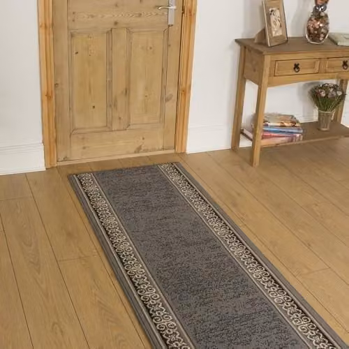 runrug Ethnic Tribal Hallway Runner Rug, Grey, W: 60 cm, L: 180 cm