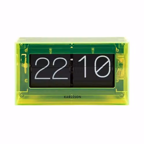 Karlsson DL Digital Flip Table Clock in Neon Yellow