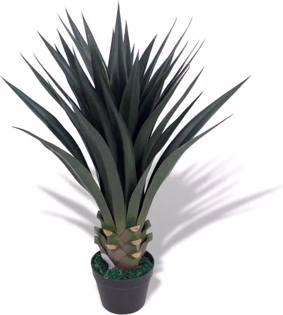 Berkfield Home Artificial Green Yucca Plant with Pot, Height: 85 cm