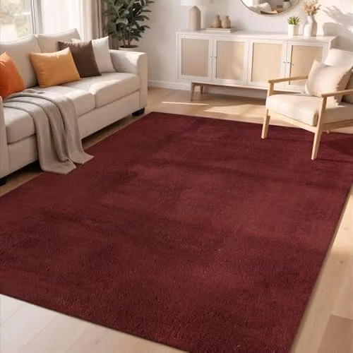Desire Rugs Red Plain Modern Rectangular Living Room Area Rug, W/D/H: 200 x 280 cm