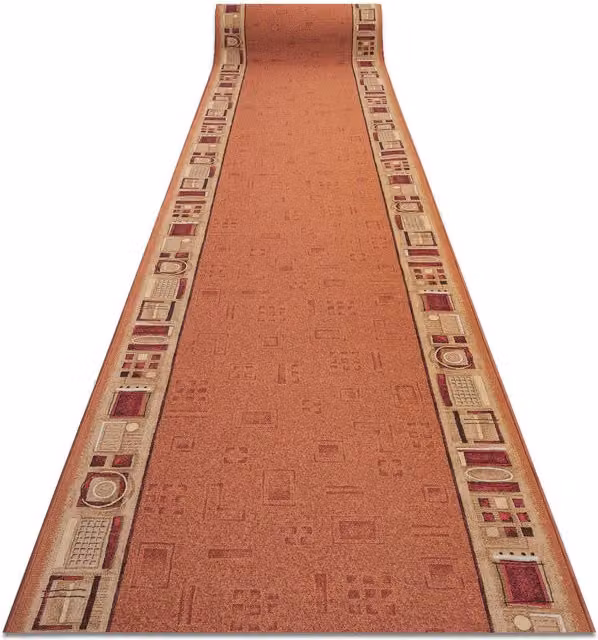 RugsX Jena Anti-Slip Runner, Brown, W: 67 cm, L: 440 cm
