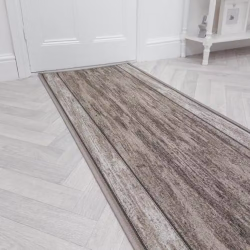 runrug Loop Pile Hallway Runner Rug in Brown, W: 66 cm, L: 240 cm