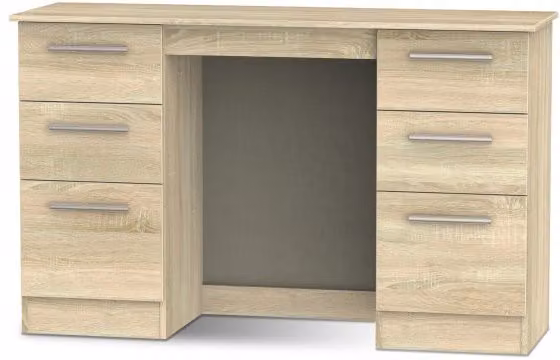 Welcome Contrast Double Pedestal Dressing Table in Beige