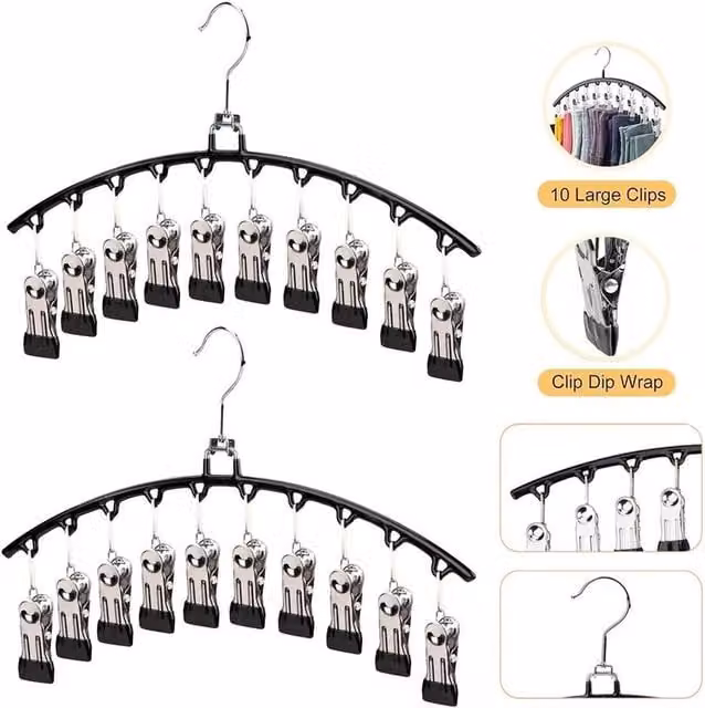EONLION Metal Hat Hangers and Space Saving Closet Organiser Racks in Black, Width: 100 cm