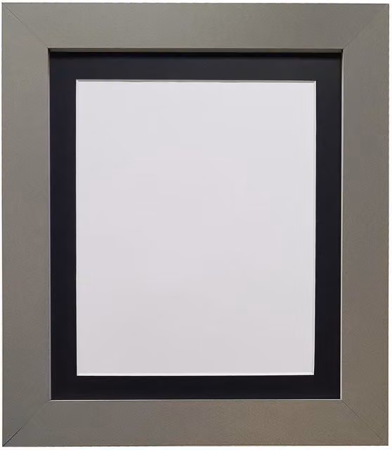 Frames & Mirrors 4U Metro Rectangular Picture Frame in Dark Grey with Black Mount for 18 x 12 cm Images