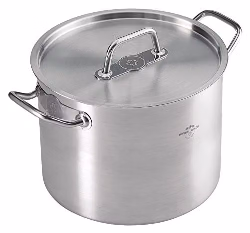 Kuhn Rikon Montreux Stainless Steel Casserole Pot with Lid, Silver, 6 l