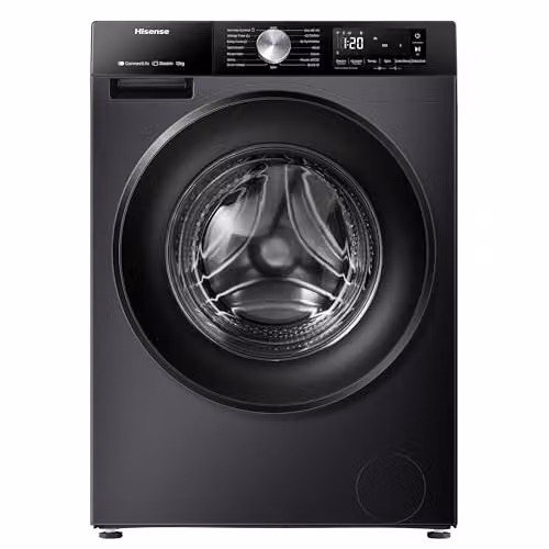 Hisense 3S Series WF3S1243BB3 Front Loader Washing Machine, 12kg Capacity, 1400 rpm, WiFi Connected with App Control and Steam Programs, Black, A Rated