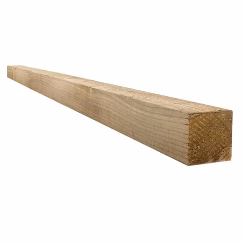 Snowdon Pressure Treated Square Timber Fence Post, Brown, Pack of 6, W/D/H: 7.5 x 7.5 x 180 cm