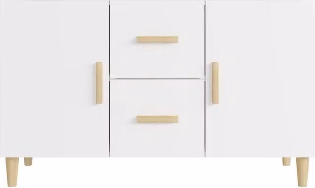 Berkfield Home White Matt Sideboard, W/D/H: 100 x 36 x 60 cm