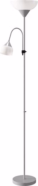 HOMCOM LED Floor Lamp in Silver, Adjustable Mother and Child Standing Uplighter for Living Rooms, Height: 180 cm