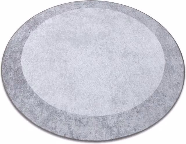 RugsX Miro Round Grey Polyester Rug, Diameter: 100 cm