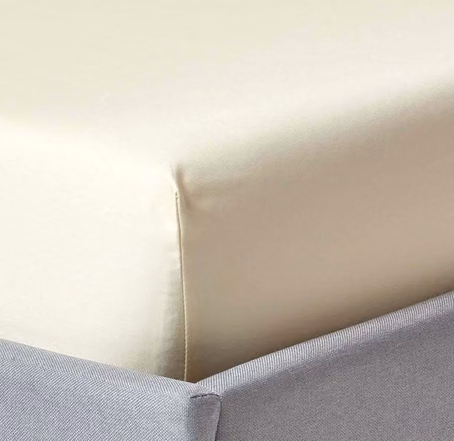 Homescapes 1000 Thread Count Combed Egyptian Cotton Fitted Sheet, Beige, 200 x 200 cm
