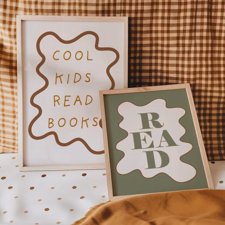 Autumns Corner Cool Kids Read Books Wavy Edition Multicolour Typography Paper Poster A2