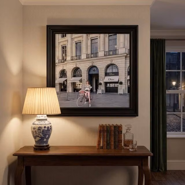 HOME LUXE INTERIOR Dior Joaillerie Black Step Frame Luxury Wall Art, W: 40 cm, H: 40 cm