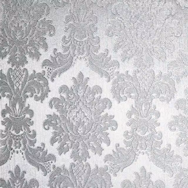 Arthouse Damask Opulence Silver Floral Abstract Vinyl Wallpaper Roll
