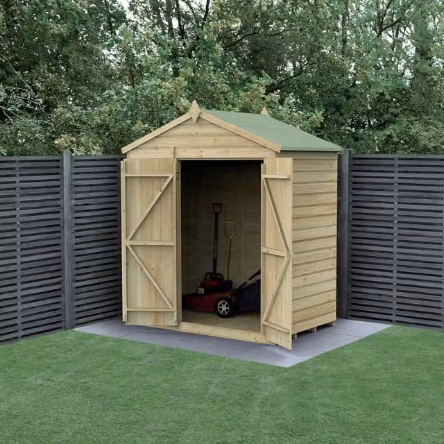 Beckwood Forest Gardens Apex Gable Shed in Brown, W: 182.88 cm, D: 121.92 cm, H: 120 cm