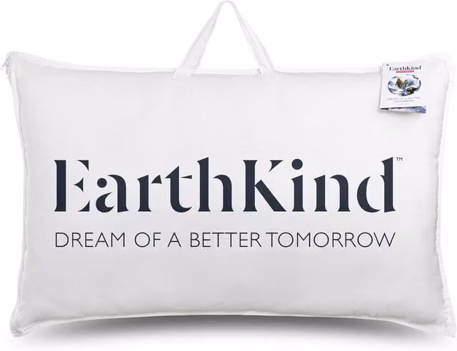 EarthKind White Hollow Fibre Synthetic Adult Pillow, Medium Support, Rectangular