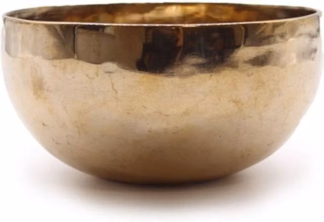 KDMD Gold Medium Bell-Metal Singing Bowl for Meditation and Sound Healing, Diameter: 15 cm