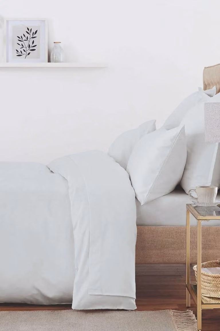 Murmur 500 Thread Count Mako Satin Cotton Duvet Cover in Grey