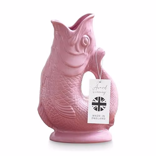 Wade Fish Ceramic Jug, Pink, 0.6l