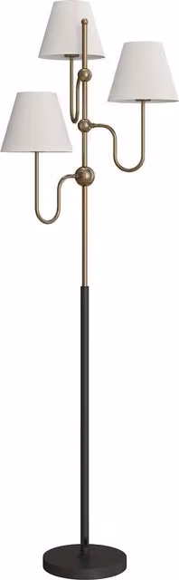 HOMCOM Gold Floor Lamp with 3 Lights and Foot Switch, 165 cm Tall Standing Lamp for Living Room, Bedroom or Office, E27 Base (40W Max)