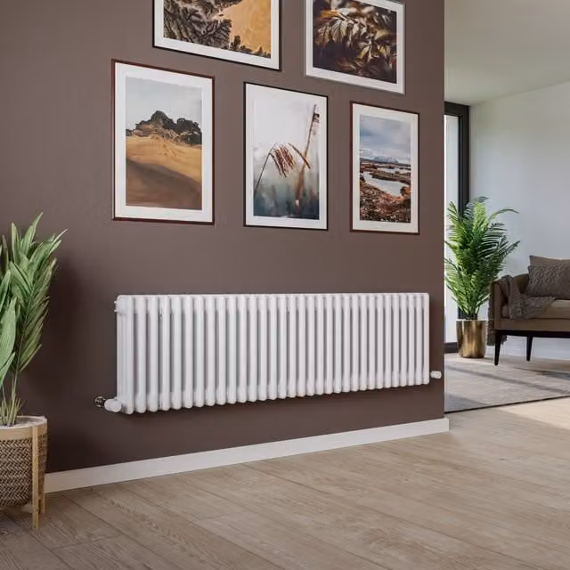 Agadon Kylo 3 Column Radiator in White, H x W x D: 159.5 x 60 x 6 cm
