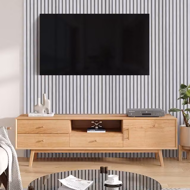 Livingandhome White Realistic 3D Wood-Effect PVC Self-Adhesive Vinyl Wallpaper