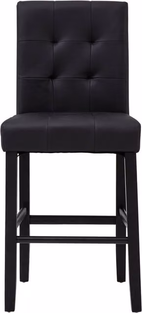 Interiors by Premier Regents Park Bar Chair in Black Synthetic Leather and Rubberwood