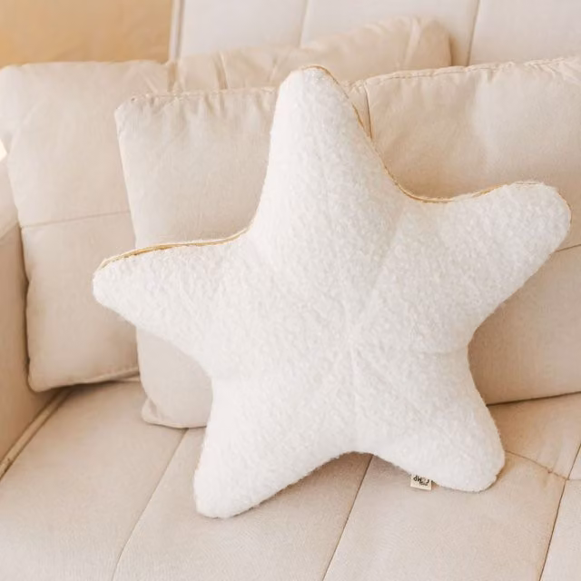 MiniCamp Boucle Starfish Cushion in Ecru/Beige/White