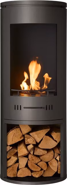 Sureflame Barilo Bio Ethanol Stove in Black Steel, W/D/H: 115.5 x 45.0 x 45.0 cm