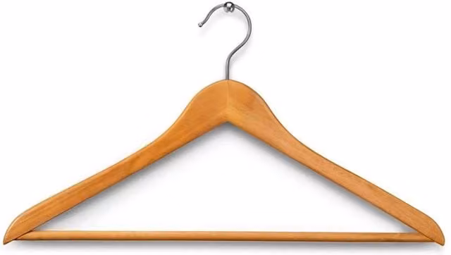Nordara Set of 40 Wooden Coat Hangers with Trouser Bar in Brown and Sand