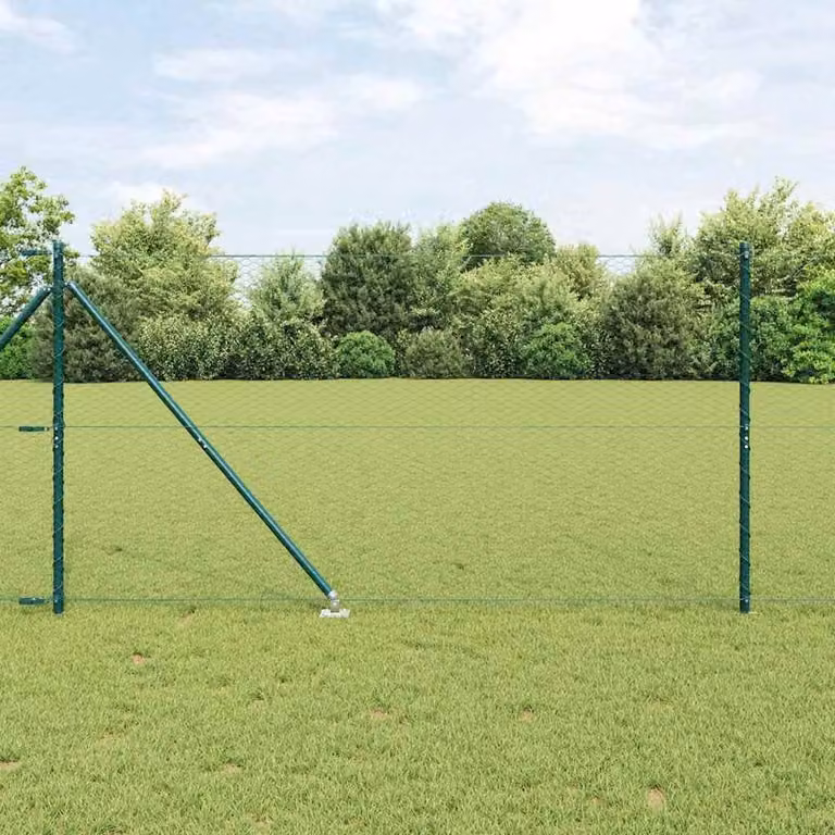 Berkfield Home Hexagon Steel Fence, Green, H: 140 cm x W: 25 m