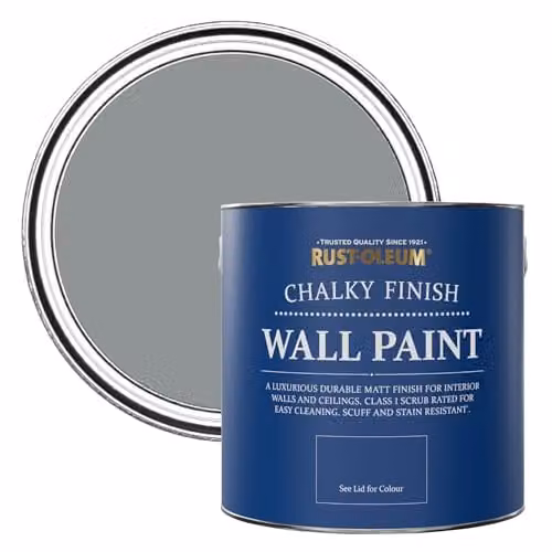 Rust-Oleum Chalky Matt Wall Paint in Anthracite Grey, 2.5L