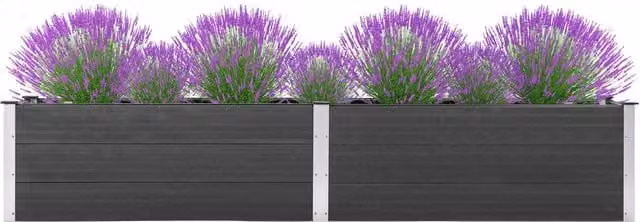 Berkfield Home Garden Grey WPC Raised Bed W/D/H: 200 x 50 x 54 cm
